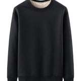 kkboxly New Men's Casual Fashionable Solid Color Crew Neck Sweatshirts For Autumn And Winter