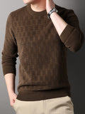 kkboxly  Winter New Men's Casual Sweater Round Neck Plus Thick Base Warm Sweater Best Sellers