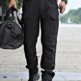 Trendy Solid Cargo Pants, Men's Multi Flap Pocket Trousers, Loose Casual Outdoor Pants, Men's Work Pants Outdoors Streetwear Hip Hop Style