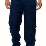 kkboxly  Men's Multi Pocket Cargo Pants, Comfy Casual Pants Joggers