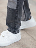 kkboxly Men's Casual Street Style Slim Patchwork Denim Pants For Spring Summer