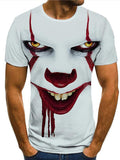 kkboxly  Plus Size Men's Clown Graphic T Shirt Short Sleeve Funny Tee Shirts Crew Neck Summer Novelty Tops