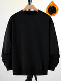 kkboxly  Plus Size Men's Solid Sweatshirt Fashion Casual Crew Neck Pullover For Spring Fall, Men's Clothing