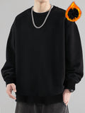 kkboxly  Plus Size Men's Solid Sweatshirt Fashion Casual Crew Neck Pullover For Spring Fall, Men's Clothing