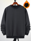 kkboxly  Plus Size Men's Solid Sweatshirt Fashion Casual Crew Neck Pullover For Spring Fall, Men's Clothing