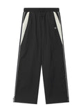 kkboxly Color Block Wide Leg Pants, Y2K Drawstring Baggy Hip Hop Pants, Women's Clothing