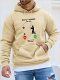 Phone Call Fishing Print Men's Pullover Round Neck Long Sleeve HOODED Sweatshirt Pattern Loose Casual Top For Autumn Winter Men's Clothing As Gifts