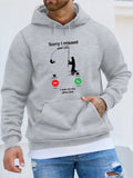 Phone Call Fishing Print Men's Pullover Round Neck Long Sleeve HOODED Sweatshirt Pattern Loose Casual Top For Autumn Winter Men's Clothing As Gifts