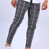 New Striped Casual Pants Men's Breathable Soft Daily Plaid Pants For Spring/Fall