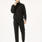 kkboxly  Two Piece Outfits For Men, Men Classic Design Zipper Up Jacket And Sweatpants Drawstring Pants