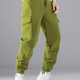 kkboxly  Trendy Cargo Pants, Men's Multi Flap Pocket Trousers, Loose Casual Outdoor Pants, Men's Work Pants Outdoors Streetwear Hip Hop Style