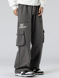 kkboxly  Men's Relaxed Fit Drawstring Cargo Pants With Pockets, Loose Trendy Overalls