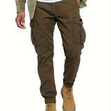 kkboxly  Trendy Cargo Pants, Men's Multi Flap Pocket Trousers, Loose Casual Outdoor Pants, Men's Work Pants Outdoors Streetwear Hiphop Style