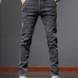 kkboxly  Men's Casual Skinny Jeans, Chic Street Style Classic Design Stretch Jeans