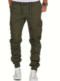 kkboxly  Men's Casual Pockets Drawstring Outdoor Sports Cargo Pants