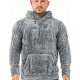 Plus Size Men's Solid Fleece Hoodies Solid Casual Fashion Hooded Sweatshirt For Fall Winter, Men's Clothing