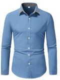 kkboxly  Men's Button Down Plaid Collar  Long Sleeve Shirt, Business Casual Dress Shirts