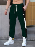 kkboxly Letter Print Drawstring Sweatpants Loose Fit Pants Men's Casual Joggers For Men Winter Fall Running Jogging