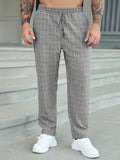 Plus Size Men's Plaid Pants Stylish Casual Pants For Spring Fall Winter, Men's Clothing