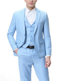 kkboxly  Formal 3 Pieces Set, Men's Two Button Jacket & Slanted Lapel Vest & Pants Suit Set For Business Dinner Wedding Party