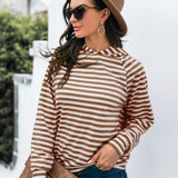 kkboxly  Women's Sweatshirt Casual Cute Striped Long Sleeve Hoodie