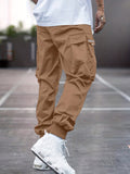 kkboxly  Trendy Men's Casual Cargo Pants With Pocket, Men's Outfits For Spring And Autumn