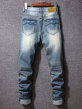 kkboxly  Vintage Style Ripped Jeans, Men's Casual Street Style Jeans