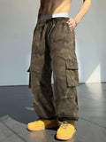 kkboxly  Men's Basic Camouflage Drawstring Cargo Pants