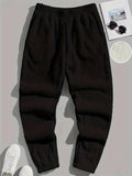 kkboxly Warm Fleece Joggers, Men's Casual Pants Sweatpants With Pockets For Fall Winter