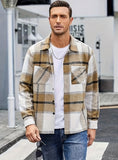 kkboxly  Plaid Pattern Men's Shirt Top Turn-Down Collar Long Sleeve Closure Male Casual Shirt For Men Daily Vacation Streetwear