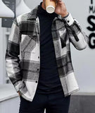 kkboxly  Plaid Pattern Men's Shirt Top Turn-Down Collar Long Sleeve Closure Male Casual Shirt For Men Daily Vacation Streetwear