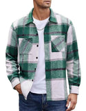 kkboxly  Plaid Pattern Men's Shirt Top Turn-Down Collar Long Sleeve Closure Male Casual Shirt For Men Daily Vacation Streetwear