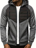 Men's Casual Zip Up Hoodie, Warm Hooded Jacket With Zipper Pocket For Sports