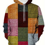 Men's Spring & Autumn Patchwork Sweatshirt Hoodies For Sports/outdoor, Men's Clothing, Plus Size