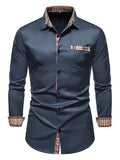 kkboxly  Men's Casual Plaid Button Down Shirt