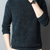 kkboxly  Winter New Men's Casual Sweater Round Neck Plus Thick Base Warm Sweater Best Sellers