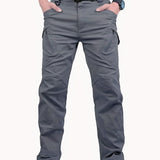 kkboxly  Men's Casual Cargo Pants With Zipper Pockets, Male Joggers For Spring And Fall Outdoor