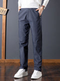 kkboxly  Plus Size Men's Solid Pants Casual Fashion Pants For Spring Fall Winter, Men's Clothing