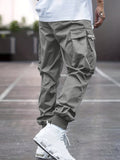 kkboxly  Trendy Men's Casual Cargo Pants With Pocket, Men's Outfits For Spring And Autumn