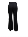 kkboxly  Solid Button Decor Straight Leg Pants, Elegant High Waist Pants For Spring & Fall, Women's Clothing