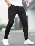 Slim Fit  All-match Jeans, Men's Casual Street Style Medium Stretch Denim Pants For All Seasons