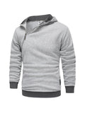 kkboxly  Men's Hooded Sweatshirt Casual Long Sleeve Pullover Hoodies With Zipper Gym Sports Hooded Sweatshirt For Spring Fall