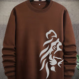 Men's Graphic Sweatshirt, Loose Trendy Pullover, Men's Clothing