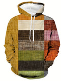 Men's Spring & Autumn Patchwork Sweatshirt Hoodies For Sports/outdoor, Men's Clothing, Plus Size