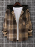 kkboxly  Plaid Shirts Jackets For Hooded Shirts Button Up Stylish Coat Jackets For Men