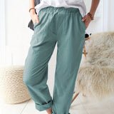 kkboxly  High Waist Straight Leg Pants, Casual Every Day Pants, Women's Clothing