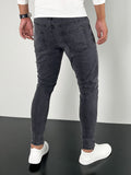 Men's Casual Skinny Jeans, Street Style Medium Stretch Denim Pants