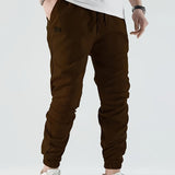 Plus Size Men's Solid Joggers Fashion Solid Pants Fall Winter, Men's Clothing