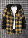 kkboxly  Plaid Shirts Jackets For Hooded Shirts Button Up Stylish Coat Jackets For Men