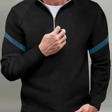 kkboxly Fall Winter Men's Outdoor Long Sleeve Casual Comfy Turtleneck Zipper Lapel Shirt